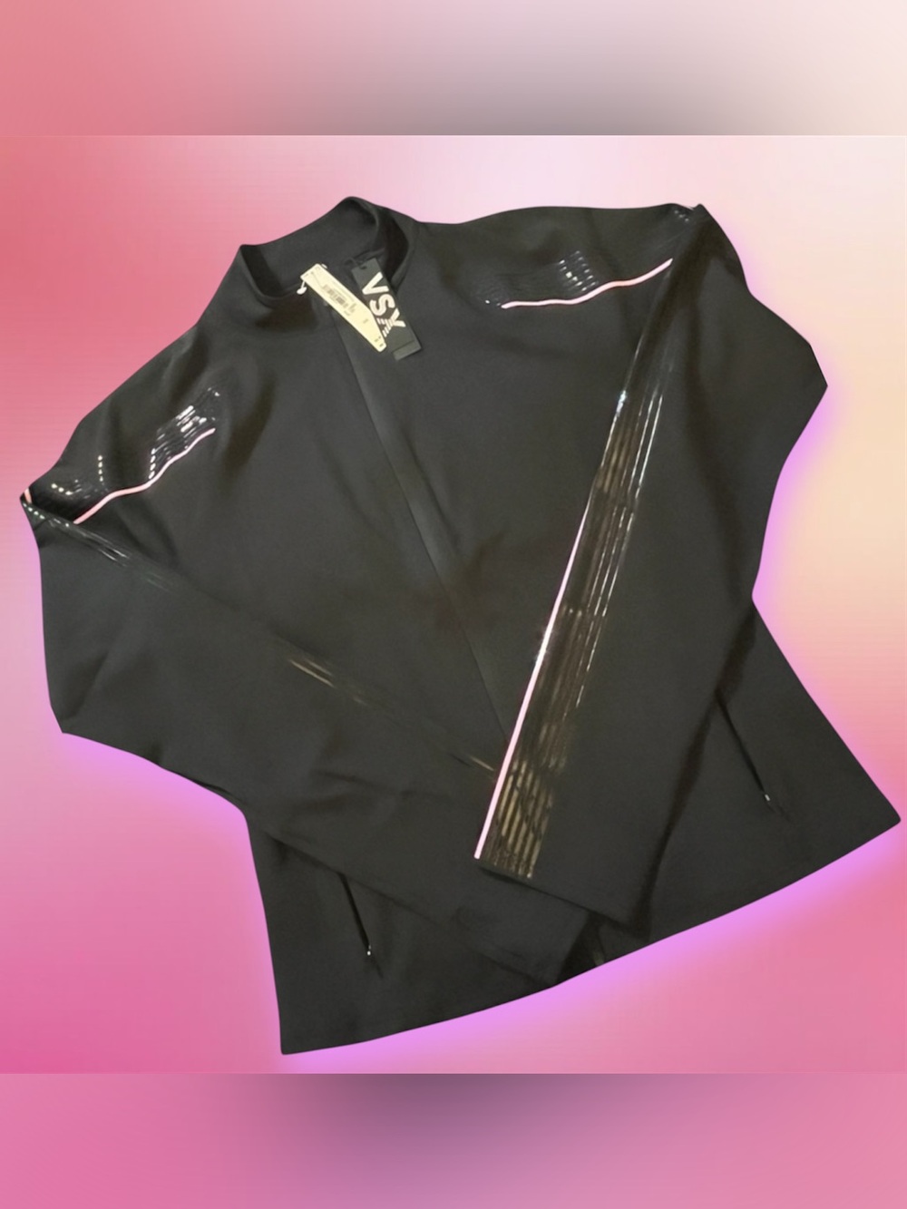 NWT Victoria's Secret VSX Black Pink JACKET Sz Large🩷SOLD OUT🖤HTF
